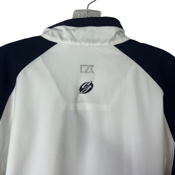 Cutter & Buck Pull Over 1/4 Zip Mens Medium White Golf Baseball Water Resistant - Picture 7 of 13